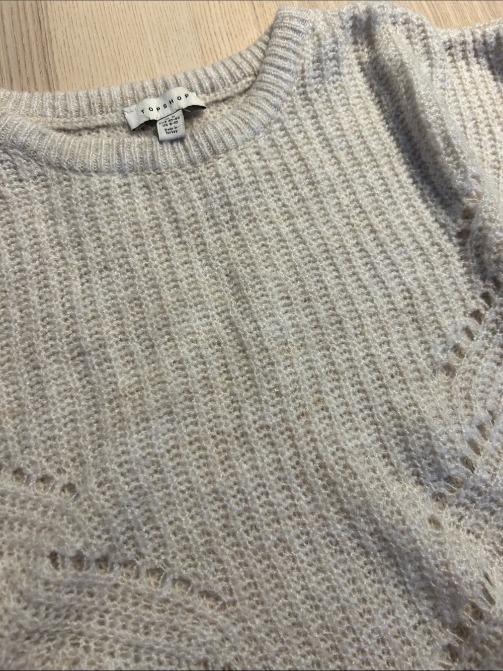 Topshop Cozy Crewneck Cropped Sweater - Cream - Picture 2 of 2